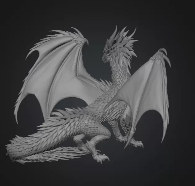 Azure Storm Dragon STL File for 3D Print - Model preview 13