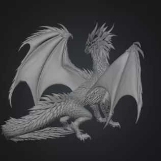 Azure Storm Dragon STL File for 3D Print - Model thumbnail 13