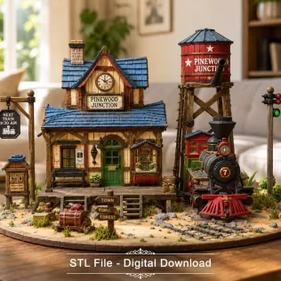 Pinewood Junction Railway Station STL File for 3D Print - Model thumbnail 5