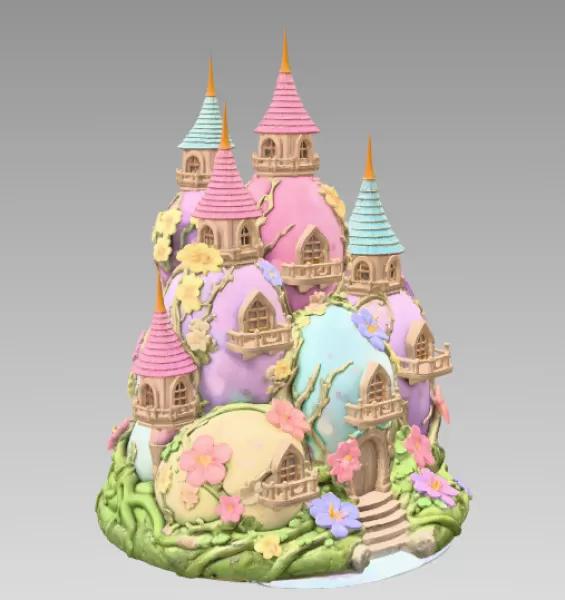 Fantasy Egg Castle STL File– 3D Printable Easter Decoration - Model preview 6