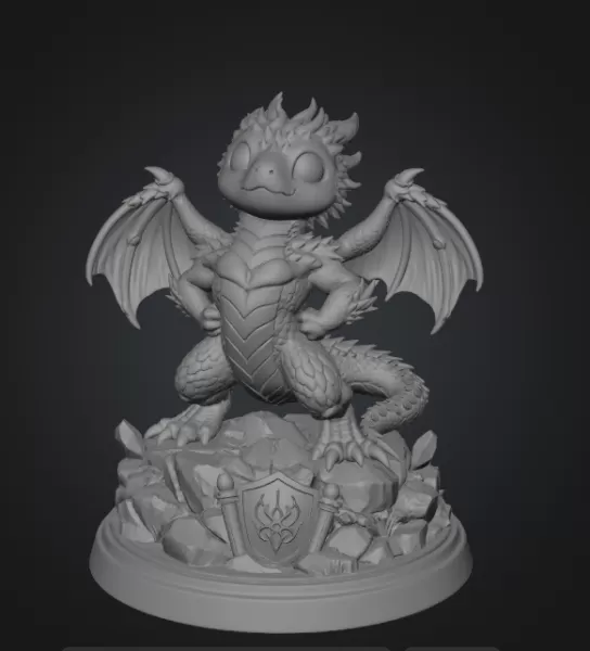 Brave Guardian Dragon STL File for 3D Printing - Model preview 8
