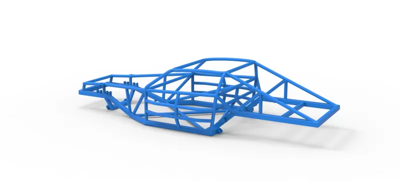 Frame of Vintage Dirt late model Race car Version 2 Scale 1:25 - Model preview 10