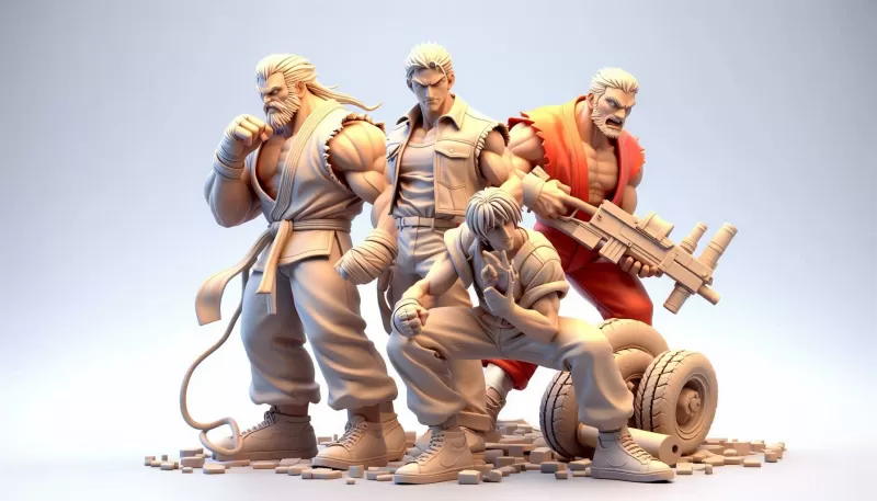 Street Fighter Characters 3D Model - Model preview 1