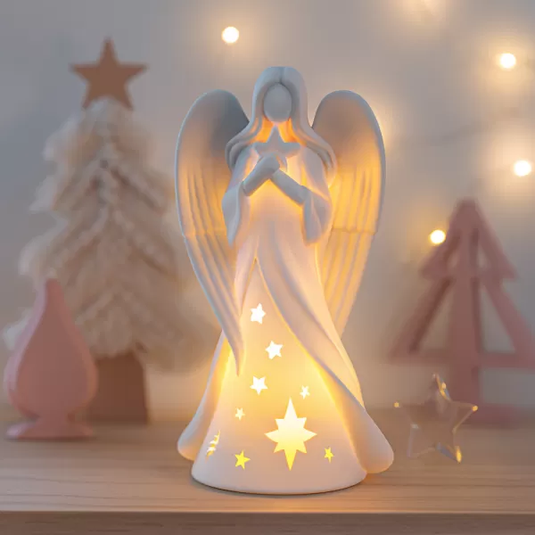 Angel Candle Holder | Christmas Guardian Angel Figurine | Lucky - Model preview 8