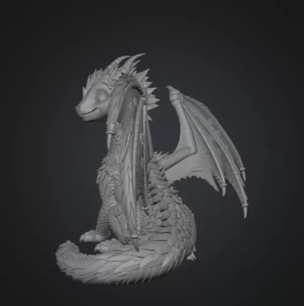 Blossom Meadow Dragon STL File for 3D Print - Model preview 9