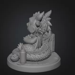 Gamer Dragon STL File for 3D Print - Model thumbnail 6