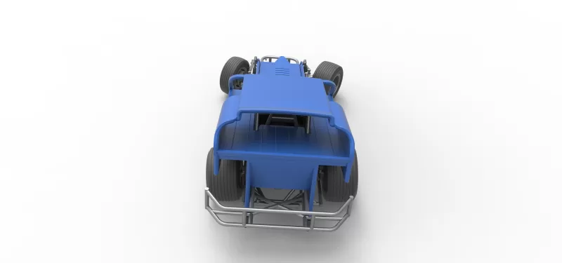 Vintage Dirt Modified stock car Version 2 while turning 1:25 - Model preview 17