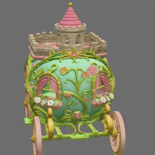 Fantasy Egg Carriage House – STL File 3D Printable - Model thumbnail 7