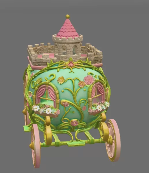 Fantasy Egg Carriage House – STL File 3D Printable - Model preview 7