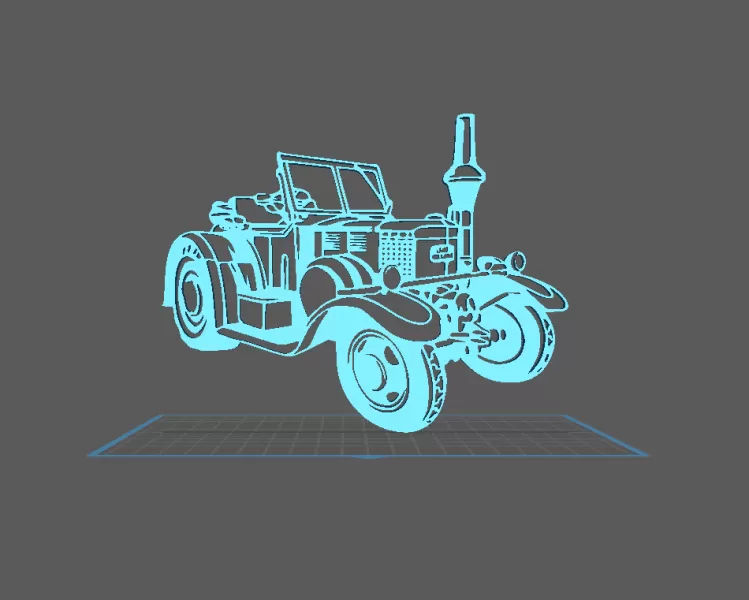 Vintage Car - Land Road Wall Art - Model preview 2