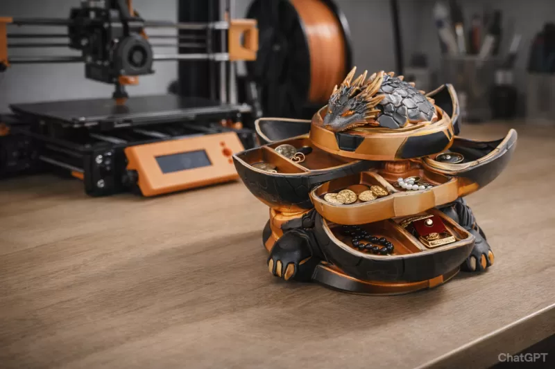 Ultimate Desk Organizer with Phone Holder and RGB LED Light - 3D - Model preview 1