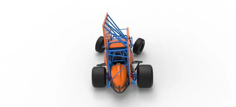 Winged Sprint car Version 2 while turning Scale 1:25 - Model preview 17