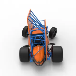 Winged Sprint car Version 2 while turning Scale 1:25 - Model thumbnail 17