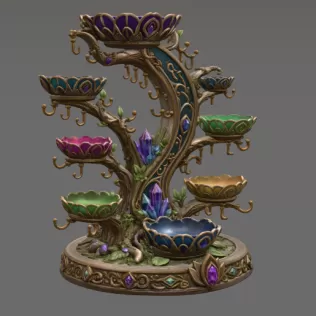 Enchanted Crystal Jewelry Tree STL File for 3D Print - Model thumbnail 7