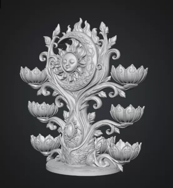 Celestial Sun and Moon Organizer STL File for 3D Print - Model preview 16