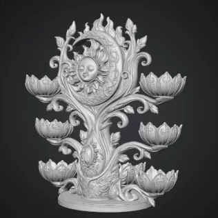Celestial Sun and Moon Organizer STL File for 3D Print - Model thumbnail 16
