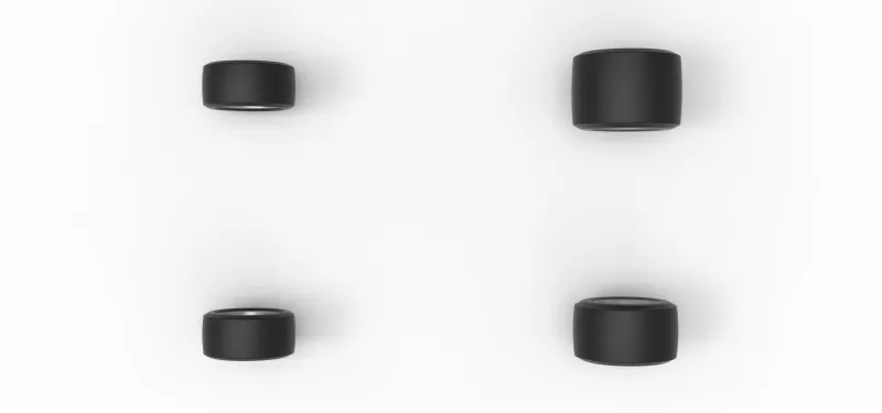 Wheel Set of Pavement Silver Crown Car Scale 1:25 - Model preview 6