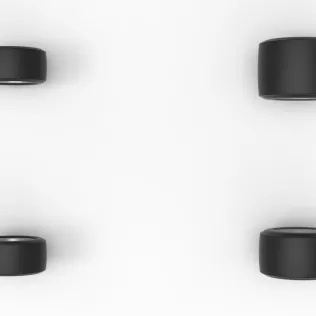 Wheel Set of Pavement Silver Crown Car Scale 1:25 - Model thumbnail 6