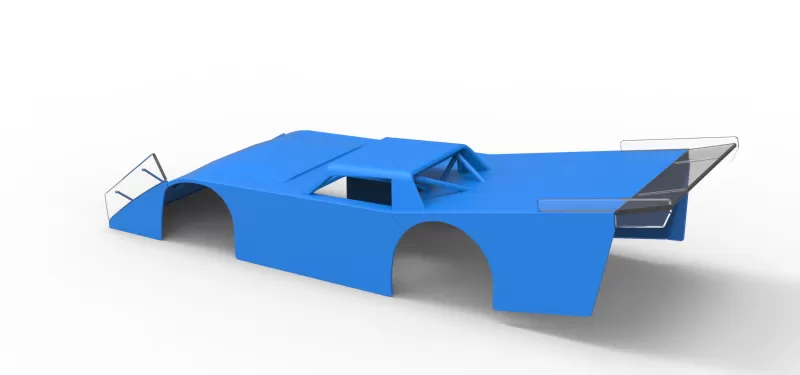 Shell of Vintage Dirt late model Race car Version 5 Scale 1:25 - Model preview 10