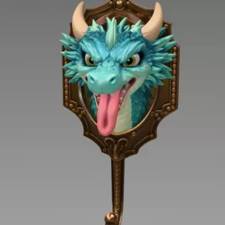 Dragon Wall Hook – STL File for 3D Printing - Model thumbnail 3