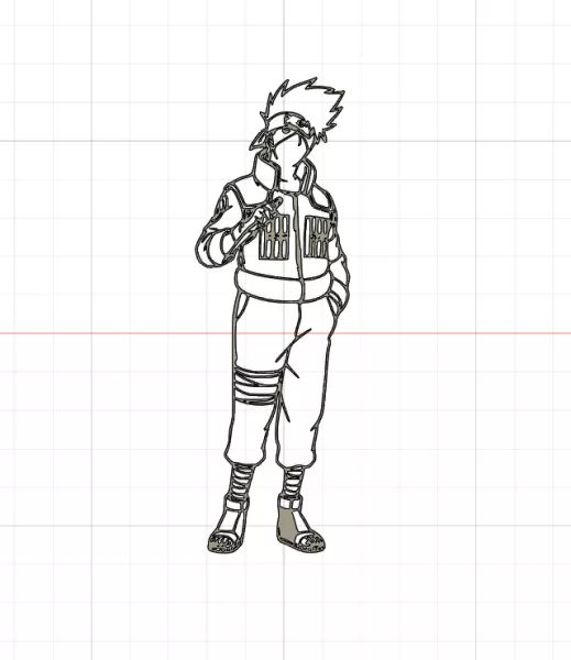 Silhouette Kakashi - Naruto Wall Art - Model preview 1