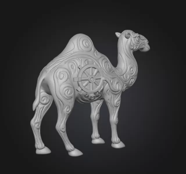 Camel — Ornate Steampunk Statue - Model preview 4