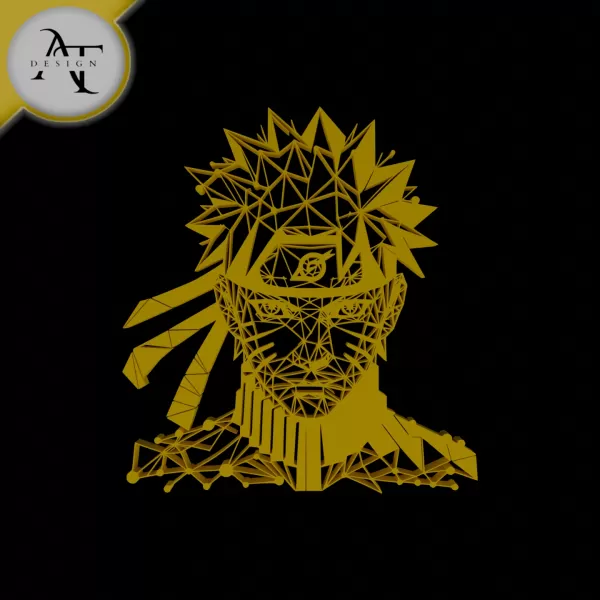 Naruto Uzumaki - Geometric - 2D Wall Art Decor - Model preview 1
