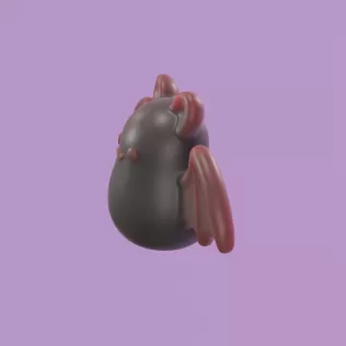 Chibi Bat 3D Printed Mold STL - Model thumbnail 3
