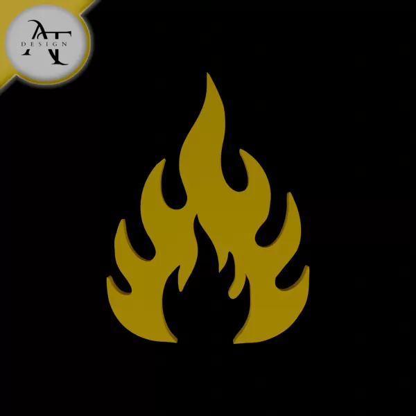 Simple Flame Symbol - 2D Art - Model preview 1