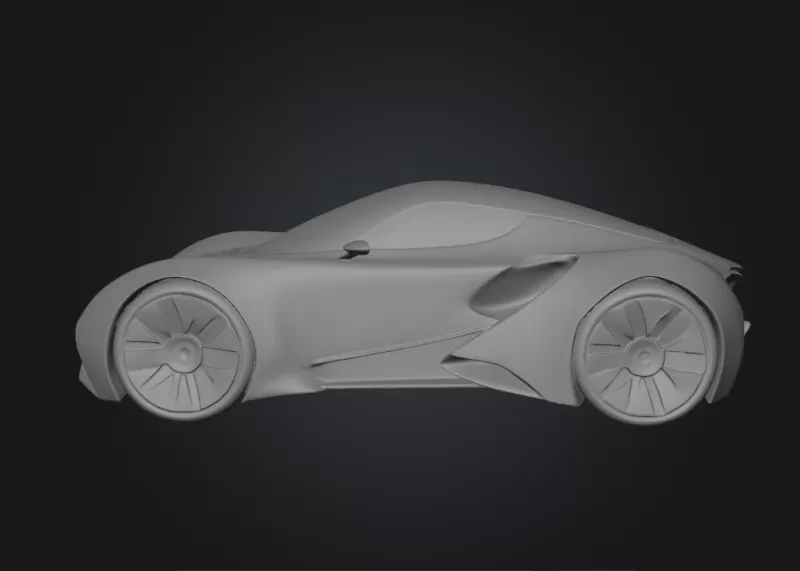 sci-fi car prototype - Model preview 2