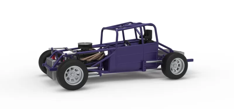 Canadian vintage modified stock car Base Scale 1:25 - Model preview 1