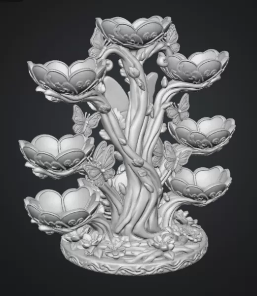 Butterfly Flower Bowl Organizer STL File for 3D Print - Model preview 15