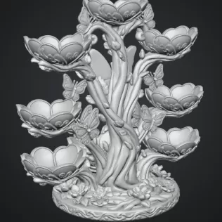 Butterfly Flower Bowl Organizer STL File for 3D Print - Model thumbnail 15