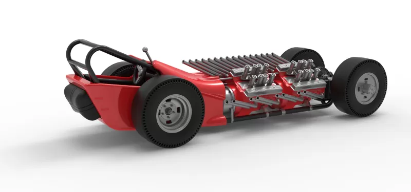 Vintage AWD Dragster Version 2 Scale 1:25 - Model preview 20