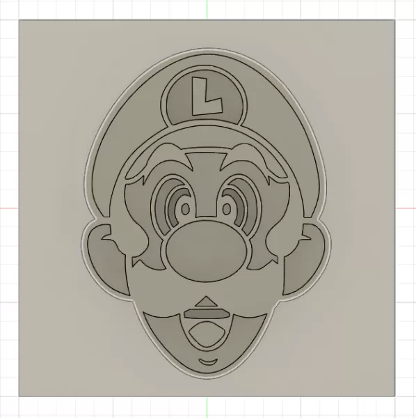 Plaque tête de Luigi - Model preview 1