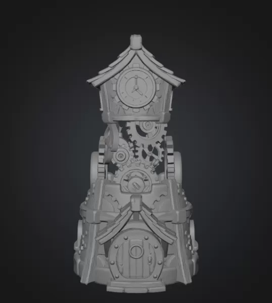 Fantasy Clock Tower STL File for 3D Printing - Model preview 8