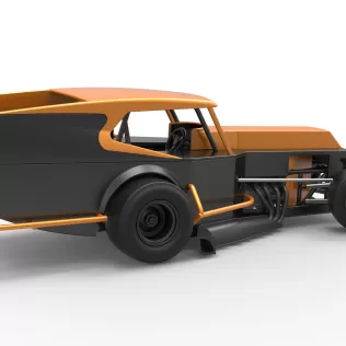 Vintage Dirt Modified stock car Version 5 while turning 1:25 - Model thumbnail 20