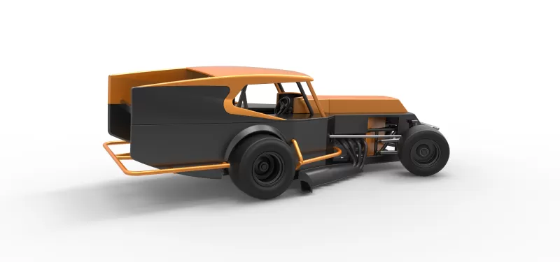 Vintage Dirt Modified stock car Version 5 while turning 1:25 - Model preview 20