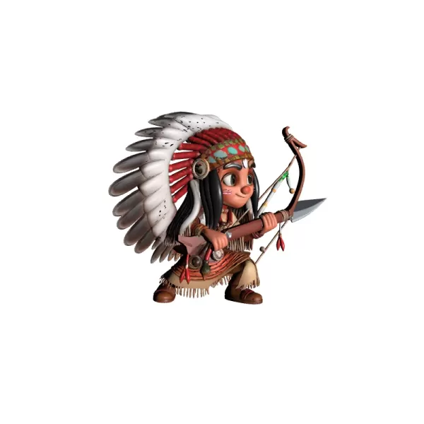 Apache Kid Stylized 3D Model - Model preview 4