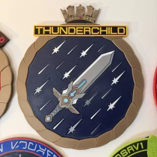 HMS Thunderchild AD01 Ship's Badge Wall Plaque - Model thumbnail 6