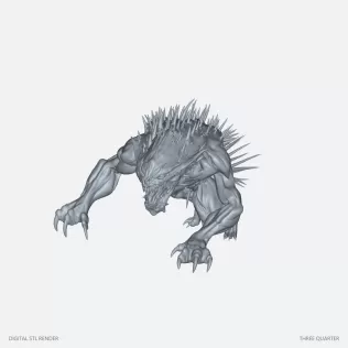 Crawling Werewolf Beast - STL - Model thumbnail 2