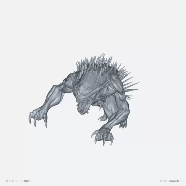 Crawling Werewolf Beast - STL - Model preview 2
