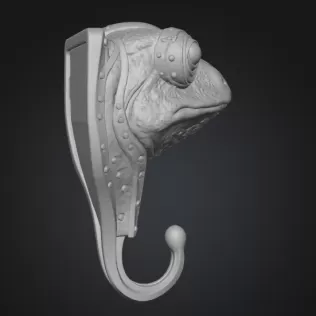 Steampunk Frog Wall Hook – 3D Print Model - Model thumbnail 5