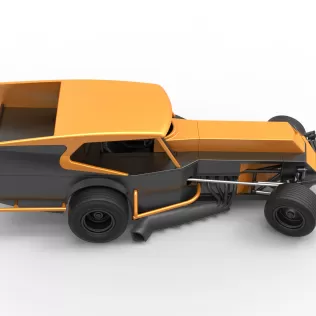 Vintage Dirt Modified stock car Version 5 while turning 1:25 - Model thumbnail 23