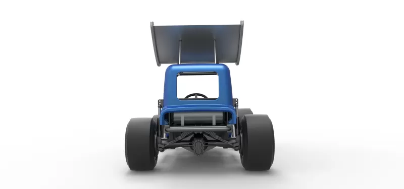 Vintage Winged Supermodified stock car Version 2 Scale 1:25 - Model preview 16
