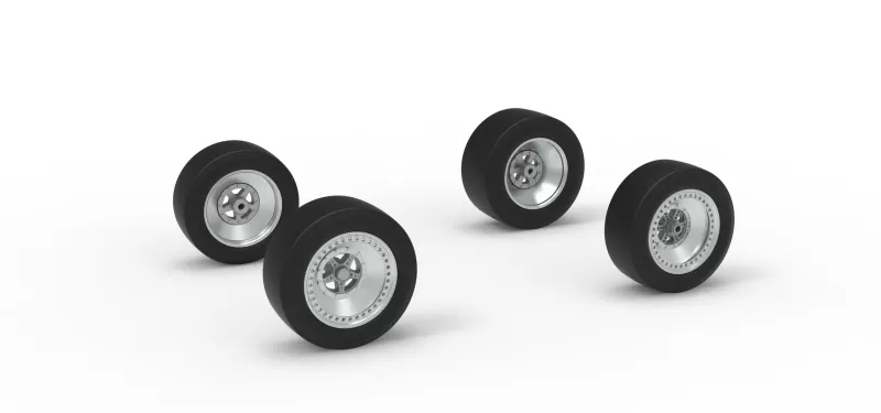 Wheel Set of Three Quarter Midget Scale 1:25 - Model preview 1