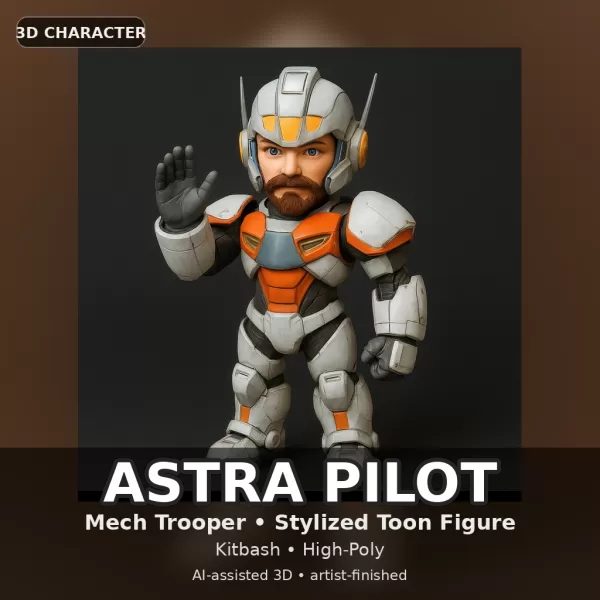 Pocket Pioneers – Stylized 3D Character Collection (6-Pack) - Model preview 10