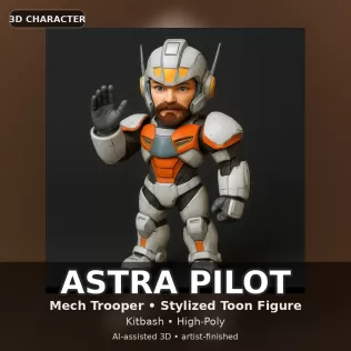 Pocket Pioneers – Stylized 3D Character Collection (6-Pack) - Model thumbnail 10