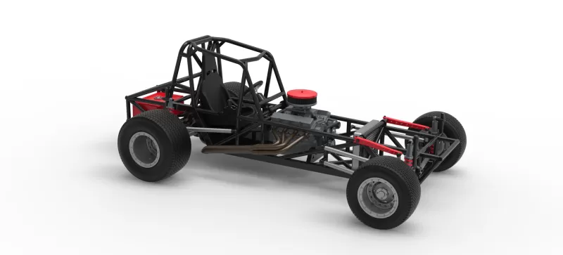 Vintage Dirt Modified stock car Base Version 6 Scale 1:25 - Model preview 24