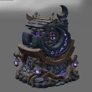 Moonlit Mystic Cottage STL File for 3D Print - Model thumbnail 10